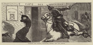 Het schoonmaken van de straten, Versailles, tijdens de laatste uitval door Edward John Gregory